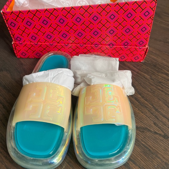 Tory Burch Bubble Jelly Iridescent Tuscan Sea - Picture 5 of 8